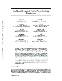 Conditional Perceptual Quality Preserving Image Compression