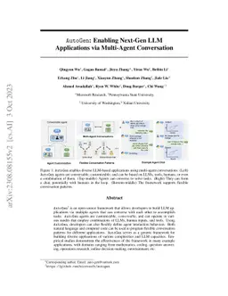 AutoGen: Enabling Next-Gen LLM Applications via Multi-Agent Conversation