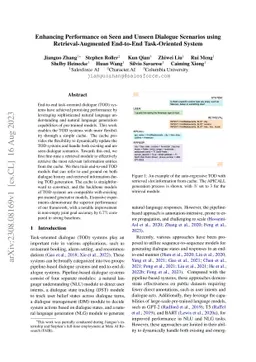 Enhancing Performance on Seen and Unseen Dialogue Scenarios using
  Retrieval-Augmented End-to-End Task-Oriented System