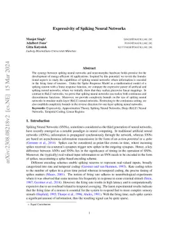 Expressivity of Spiking Neural Networks