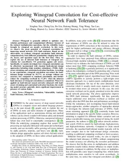 Exploring Winograd Convolution for Cost-effective Neural Network Fault
  Tolerance