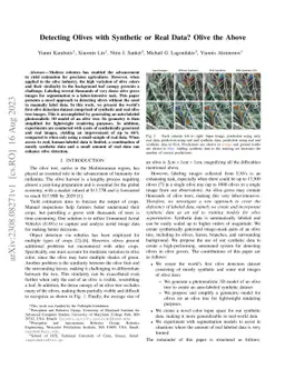 Detecting Olives with Synthetic or Real Data? Olive the Above