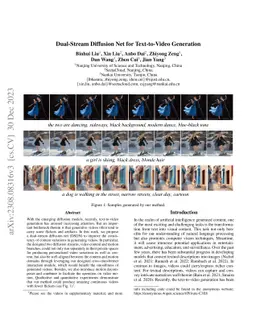 Dual-Stream Diffusion Net for Text-to-Video Generation