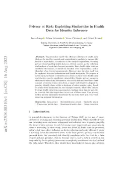 Privacy at Risk: Exploiting Similarities in Health Data for Identity
  Inference