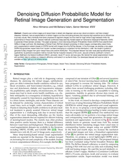 Denoising Diffusion Probabilistic Model for Retinal Image Generation and
  Segmentation