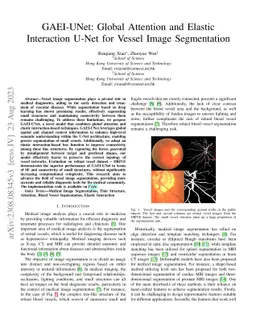 GAEI-UNet: Global Attention and Elastic Interaction U-Net for Vessel
  Image Segmentation