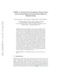 PDPK: A Framework to Synthesise Process Data and Corresponding
  Procedural Knowledge for Manufacturing