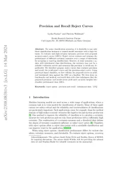 Precision and Recall Reject Curves for Classification