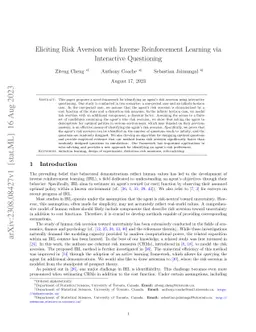 Eliciting Risk Aversion with Inverse Reinforcement Learning via Interactive Questioning