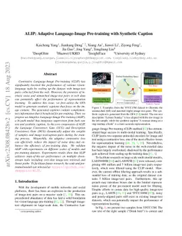 ALIP: Adaptive Language-Image Pre-training with Synthetic Caption