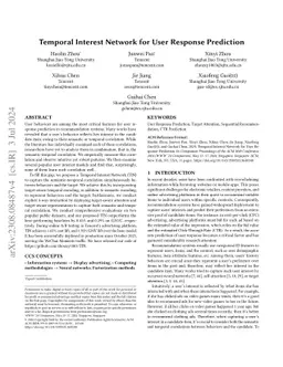 Temporal Interest Network for User Response Prediction