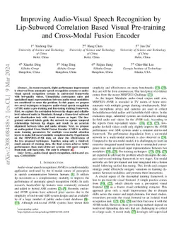 Improving Audio-Visual Speech Recognition by Lip-Subword Correlation
  Based Visual Pre-training and Cross-Modal Fusion Encoder