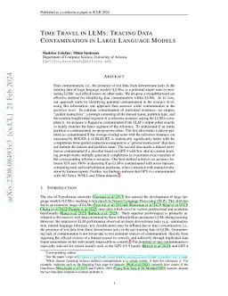 Time Travel in LLMs: Tracing Data Contamination in Large Language Models
