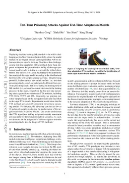 Test-Time Poisoning Attacks Against Test-Time Adaptation Models