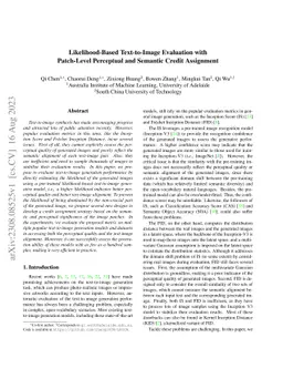 Likelihood-Based Text-to-Image Evaluation with Patch-Level Perceptual
  and Semantic Credit Assignment