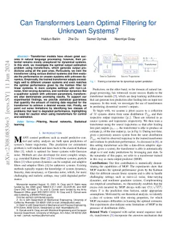 Can Transformers Learn Optimal Filtering for Unknown Systems?