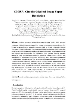CMISR: Circular Medical Image Super-Resolution