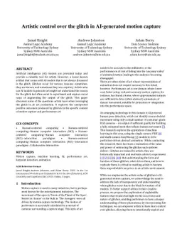 Artistic control over the glitch in AI-generated motion capture