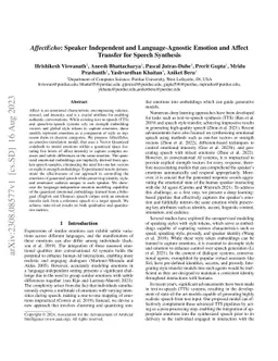 AffectEcho: Speaker Independent and Language-Agnostic Emotion and Affect
  Transfer for Speech Synthesis