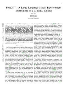 FootGPT : A Large Language Model Development Experiment on a Minimal
  Setting
