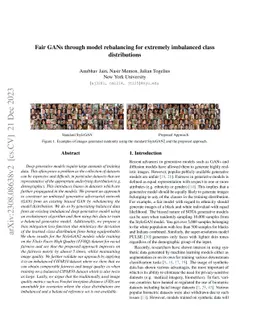 Fair GANs through model rebalancing for extremely imbalanced class
  distributions