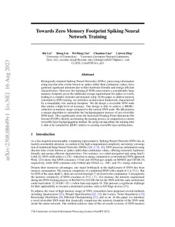 Towards Zero Memory Footprint Spiking Neural Network Training