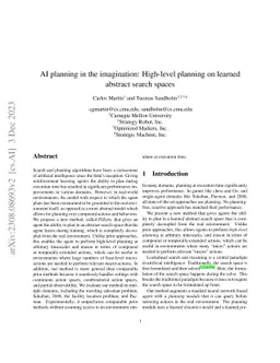 AI planning in the imagination: High-level planning on learned abstract
  search spaces