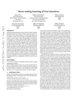 Never-ending Learning of User Interfaces