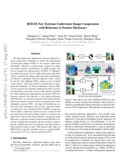 RFD-ECNet: Extreme Underwater Image Compression with Reference to
  Feature Dictionar