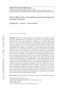 On the Effectiveness of Log Representation for Log-based Anomaly
  Detection