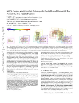 MIPS-Fusion: Multi-Implicit-Submaps for Scalable and Robust Online
  Neural RGB-D Reconstruction
