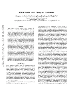 PMET: Precise Model Editing in a Transformer