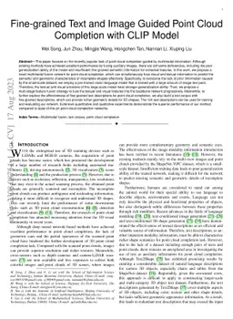 Fine-grained Text and Image Guided Point Cloud Completion with CLIP
  Model