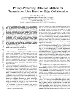 Privacy-Preserving Detection Method for Transmission Line Based on Edge
  Collaboration
