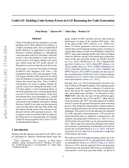 CodeCoT: Tackling Code Syntax Errors in CoT Reasoning for Code
  Generation