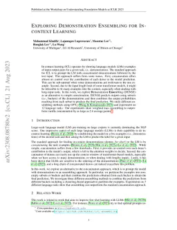 Exploring Demonstration Ensembling for In-context Learning