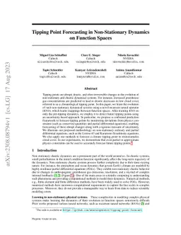 Tipping Point Forecasting in Non-Stationary Dynamics on Function Spaces