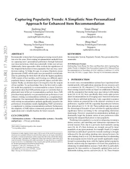 Capturing Popularity Trends: A Simplistic Non-Personalized Approach for
  Enhanced Item Recommendation