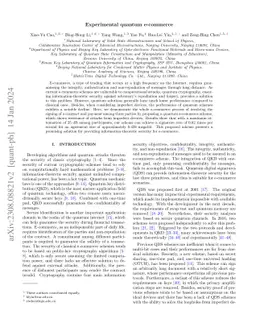 Experimental quantum e-commerce