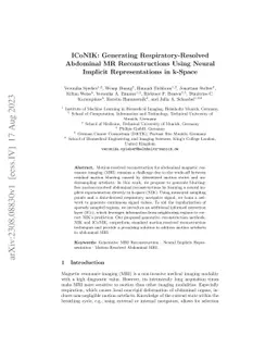 ICoNIK: Generating Respiratory-Resolved Abdominal MR Reconstructions
  Using Neural Implicit Representations in k-Space