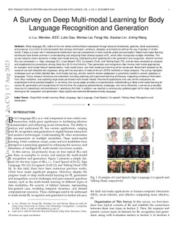 A Survey on Deep Multi-modal Learning for Body Language Recognition and
  Generation