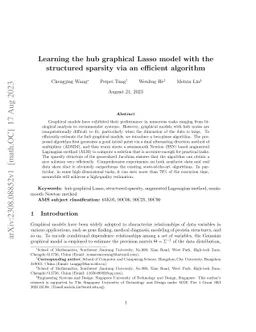Learning the hub graphical Lasso model with the structured sparsity via an efficient algorithm