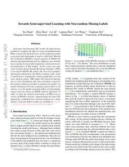 Towards Semi-supervised Learning with Non-random Missing Labels