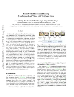 Event-Guided Procedure Planning from Instructional Videos with Text
  Supervision