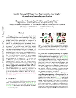 Identity-Seeking Self-Supervised Representation Learning for
  Generalizable Person Re-identification