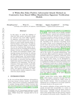 A White-Box False Positive Adversarial Attack Method on Contrastive Loss
  Based Offline Handwritten Signature Verification Models
