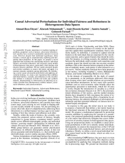 Causal Adversarial Perturbations for Individual Fairness and Robustness
  in Heterogeneous Data Spaces
