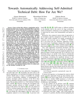 Towards Automatically Addressing Self-Admitted Technical Debt: How Far
  Are We?