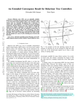 An Extended Convergence Result for Behaviour Tree Controllers