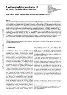 A Mathematical Characterization of Minimally Sufficient Robot Brains